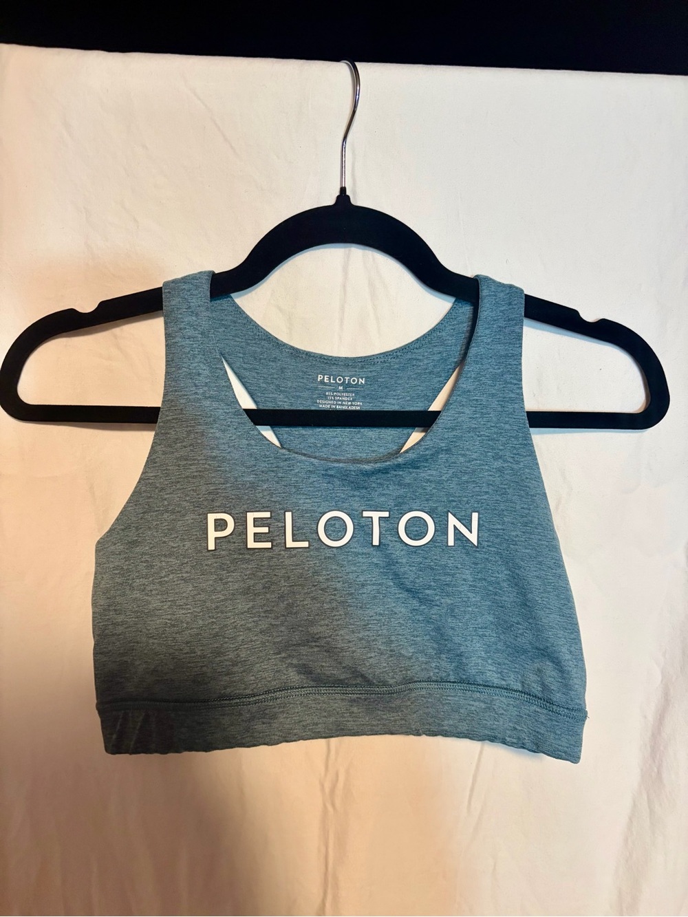 Peloton Heather Teal Racerback Sports Bra